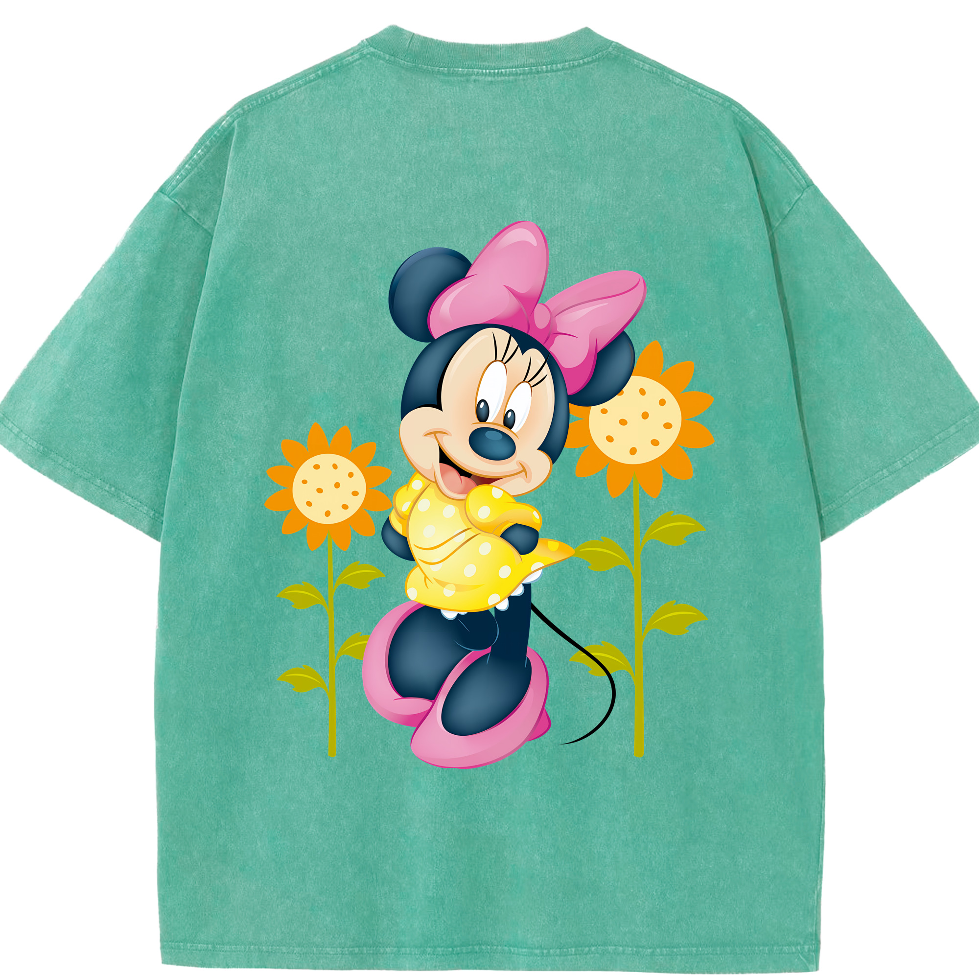 （画像用） ミッキーマウス Mickey Mouse 綿100% ヴィンテージ風 半袖Tシャツ（背面プリント）
